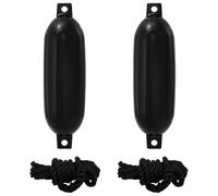 vidaXL Fenders de Barco 2 unids Ø 11 x 40 cm Negro PVC, Equipos Marinos, Diseño Moderno, Resistente al Agua, Bumper de Barco, Parachoques de Puerto, Protector de Nave