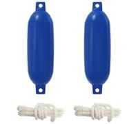 vidaXL Fenders de Barco 2 unids Ø 14 x 50 cm Azul PVC, Equipos Marinos, Diseño Moderno, Resistente al Agua, Bumper de Barco, Parachoques de Puerto, Protector de Nave