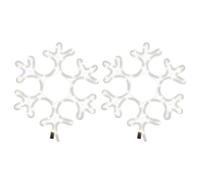 vidaXL Figura de Navidad de Copo de Nieve 2 pzas, Adornos Navideños con LED, Luces Decorativas de Navidad, Iluminaciones para Hogar Exterior