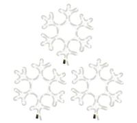 vidaXL Figura de Navidad de Copo de Nieve 3 pzas, Adornos Navideños con LED, Luces Decorativas de Navidad, Iluminaciones para Hogar Exterior