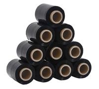 vidaXL Film Estirable 10 pcs Negra 23 µm 10 cm x 300 m, película de Embalaje, Envoltura de película Estirable, película de Envoltura de Muebles