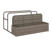 vidaXL Flotador a bordo piscina gris 110 x 100 x 57 cm de poliratán, depósito a bordo piscina, cesta de almacenamiento a bordo piscina, carro para piscina al aire libre