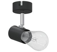 vidaXL Foco de techo con focos Negro 6,5 x 6 x 11,5 cm Metal, Iluminación moderna para sala, foco ajustable en el techo, lámpara minimalista rotativa, estilo contemporáneo