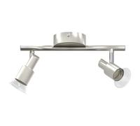 vidaXL Foco de techo 2 vías ajustable níquel cepillado Gu10 LED regulable, eficiente en energía. Perfecto para iluminar la sala de estar, dormitorio, oficina. Accesorio moderno y con enfoque.