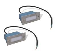vidaXL Foco empotrable de escalera 2 LED 44x111x56 mm