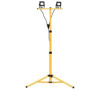 vidaXL Foco LED con Trípode Lámpara de Jardín Luz de Seguridad Trabajo Patio Terraza Entrada Porche Exterior Iluminación 2x10 W Blanco Cálido