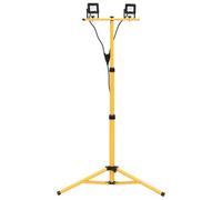 vidaXL Foco LED con Trípode Lámpara de Jardín Luz de Seguridad Trabajo Patio Terraza Entrada Porche Exterior Iluminación 2x10 W Blanco Cálido