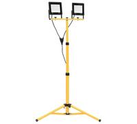 vidaXL Foco LED con Trípode Lámpara de Jardín Luz de Seguridad Trabajo Patio Terraza Entrada Porche Exterior Iluminación 2x50 W Blanco Frío