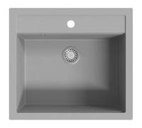 vidaXL Fregadero Cocina 1 Seno Gris Granito Fregadero Lavabo Caño Lavaplatos