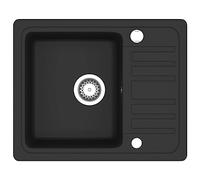 vidaXL Fregadero Cocina 1 Seno Negro Granito Fregadero Lavabo Caño Lavaplatos