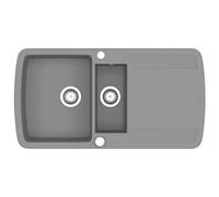 vidaXL Fregadero Cocina 2 Seno Gris Granito Fregadero Lavabo Caño Lavaplatos