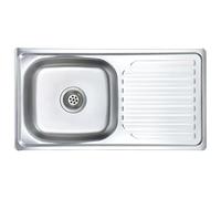 vidaXL Fregadero de Cocina con Colador y Sifón Pila Lavabo Alberca Comedor Baño Servicio Grifo Lavar Olla Platos Integrado Acero Inoxidable