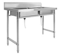 vidaXL Fregadero de Cocina con Doble Seno Pila Lavabo Alberca de Cocina Baño Servicio Grifo Lavar Olla Platos Integrado Acero Inoxidable