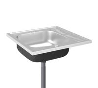 vidaXL Fregadero de Cocina con Escurridor, Pila Encima de Armario, Pileta de Cocina Superior, Lavabo Decorativo para Hogar, Acero Inox