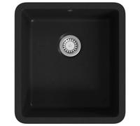 vidaXL Fregadero Cocina 1 Seno Negro Granito Fregadero Lavabo Caño Lavaplatos