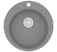 vidaXL Fregadero Cocina 1 Seno Redondo Gris Granito Fregadero Caño Lavaplatos