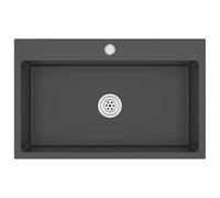 vidaXL Fregadero de Cocina Hecho a Mano de Acero Inoxidable Negro Lavabo