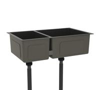 vidaXL Fregadero de Cocina Lavabo de Empotrar Colador Utilidad Baño Moderno Grifo Mezclador Decoración Hogar Interior de Acero Inoxidable Negro