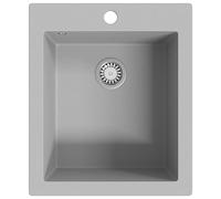 vidaXL Fregadero de Cocina Sobrepuesto de Granito Gris Lavabo para los Platos