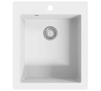 vidaXL Fregadero de Cocina Sobrepuesto Granito Blanco Lavabo para los Platos