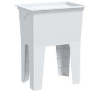 vidaXL Fregadero de lavadero de Resina Blanco 59x41x75 cm, Fregadero, bañera de Lavado, Fregadero de lavandería Independiente, tinas de lavandería