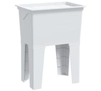 vidaXL Fregadero de lavadero de Resina Blanco 59x41x75 cm, Fregadero, bañera de Lavado, Fregadero de lavandería Independiente, tinas de lavandería