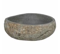 vidaXL Lavabo Rústico de Piedra de Río - Accesorio de Fontanería Elegante para Decorar Tus Interiores