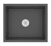 vidaXL Fregadero Hecho a Mano Acero Inoxidable Negro Lavabo Pulcro