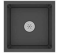 vidaXL Fregadero Hecho a Mano Acero Inoxidable Negro Lavabo Pulcro 40 x 40 x 20 cm