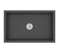 vidaXL Fregadero Hecho a Mano de Acero Inoxidable Negro Lavabo Pulcro