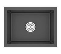 vidaXL Fregadero Hecho a Mano de Acero Inoxidable Negro Lavabo Pulcro