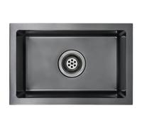 vidaXL Fregadero Hecho a Mano Pila Lavabo Cocina Comedor Alberca Servicio Grifo Lavar Olla Platos Integrado Acero Inoxidable Negro