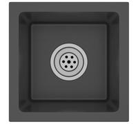 vidaXL Fregadero Hechoa Mano de Acero Inoxidable Negro Lavabo Pulcro 30 x 30 x 20 cm