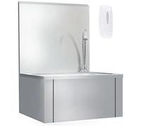 vidaXL Fregadero Lavamanos con Grifo y Dispensador de Jabón Lavabos de Exterior Parte Integral de Cocina Higiénico Acero Inoxidable