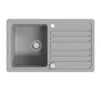 vidaXL Fregadero reversible gris de granito de una cubeta con escurridor