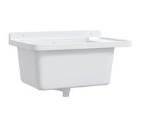vidaXL Fregadero utilitario de pared resina blanco 60x40x28 cm