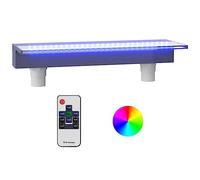 vidaXL Fuente Cascada con LED RGB para Jardín Estanque Piscina Patio Exterior Aporte Decorativo Relajante Luces Sonido Vista Acrílico