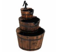 vidaXL Fuente de Agua con Bomba Madera Maciza de Abeto 60x60x94 cm, Fuente, Fuente de Exterior, Fuente en Cascada, Fuente de jardín, Fuente Decorativa