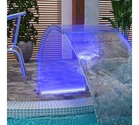 vidaXL Fuente de Piscina con LED Cascadas RGB para Jardín Estanque Patio Aporte Exterior Decorativo Relajante Luces Vista Sonido Acrílico