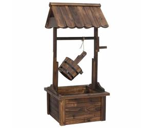 vidaXL Fuente Pozo de Deseos con Bomba Madera de Abeto 57x50x112 cm