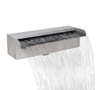 vidaXL Fuente Rectangular Patio Exteriores Jardín Aire Libre Terraza Estanque Bomba de Agua Piscina Estanque Acero Inoxidable 30 cm