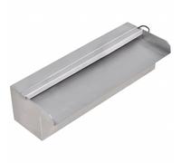 vidaXL Fuente Rectangular Patio Exteriores Jardín Estanque Aire Libre Terraza Decoración Bomba de Agua Piscina con LED Acero Inoxidable 30cm