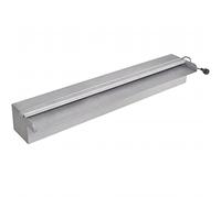 vidaXL Fuente Rectangular Patio Exteriores Jardín Estanque Aire Libre Terraza Decoración Bomba de Agua Piscina con LED Acero Inoxidable 60cm