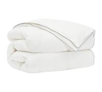 vidaXL Fulda - Edredón de 155 x 220 cm, 4 estaciones, 310 g/m², 90% plumón de ganso, blanco, para dormitorio moderno, edredón suave, ropa de cama transpirable, edredón de algodón, edredón todo el año
