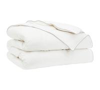 vidaXL Fulda - Edredón de 220 x 240 cm, 4 estaciones, 310 g/m², 90% plumón de ganso, blanco, para dormitorio moderno, edredón suave, ropa de cama transpirable, edredón de algodón, edredón todo el año
