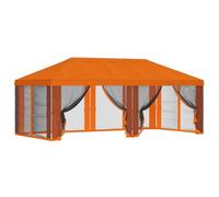 vidaXL Funda de Gazebo con Paredes Laterales 6 x 3 m Naranja Poliéster, Gazebo para el jardín, Sombra de Verano, Refugio al Aire Libre, Cobertura de Polietileno, Eventos