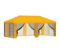 vidaXL Funda de Gazebo con Paredes Laterales Amarillo 600,5 x 300,5 cm, Carpa de jardín, Sombra Exterior, toldo para terraza, Ideal para Fiestas en el Patio