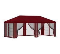 vidaXL Funda de Gazebo con Paredes Laterales Burdeos 600,5 x 300,5 cm, Carpa de jardín, Sombra Exterior, toldo para terraza, Ideal para Fiestas en el Patio