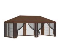vidaXL Funda de Gazebo con Paredes Laterales Marrón 600,5 x 300,5 cm, Carpa de jardín, Sombra Exterior, toldo para terraza, Ideal para Fiestas en el Patio