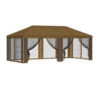vidaXL Funda de Gazebo con Paredes Laterales Topo 600,5 x 300,5 cm, Carpa de jardín, Sombra Exterior, toldo para terraza, Ideal para Fiestas en el Patio